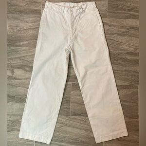 1940s WW2 Canada RCN Navy White Button Up Fly Workwear Pants Original 28x29